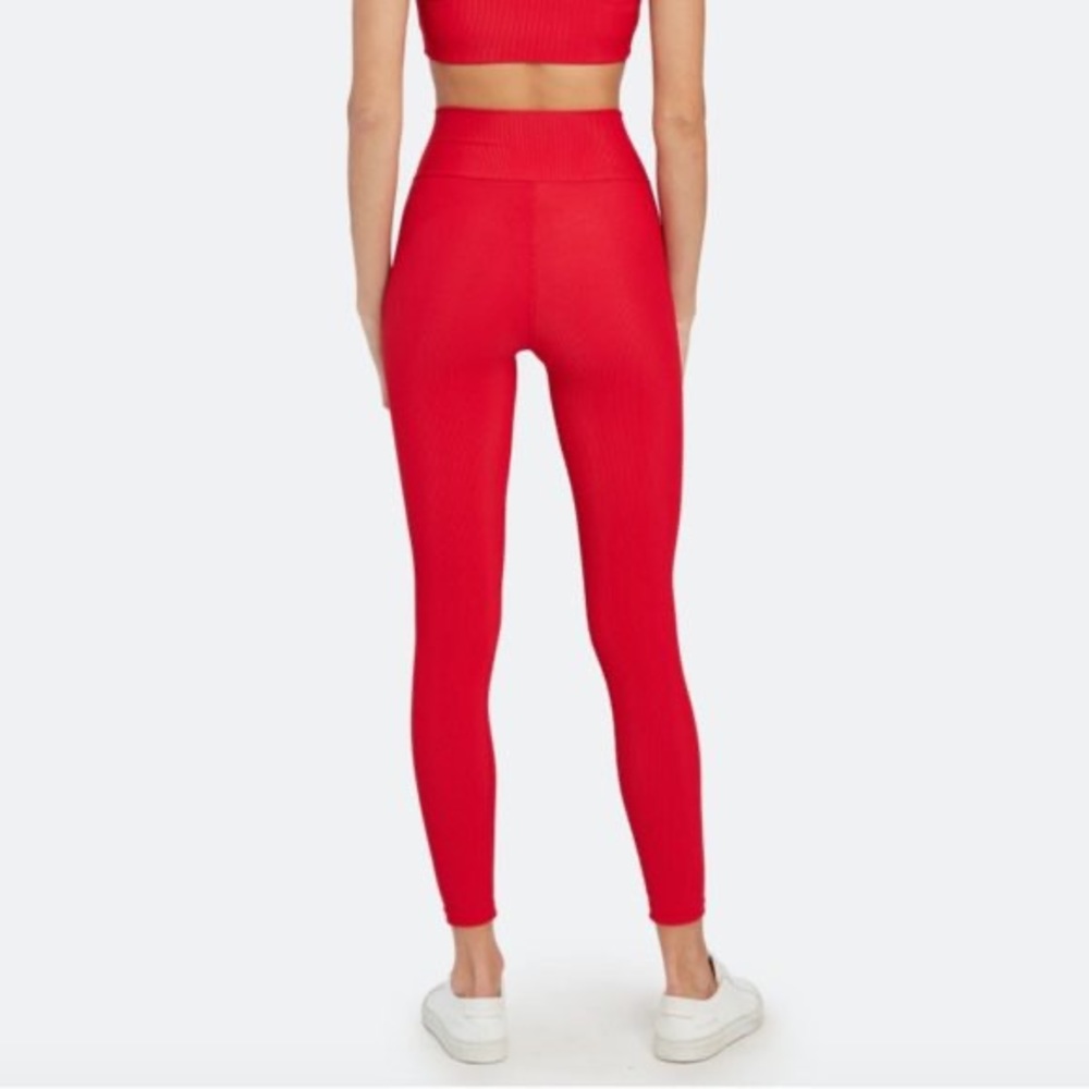 Beach Riot Rocky Rib High Rise Legging Red Yoga Active Compression Pants - Picture 9 of 11